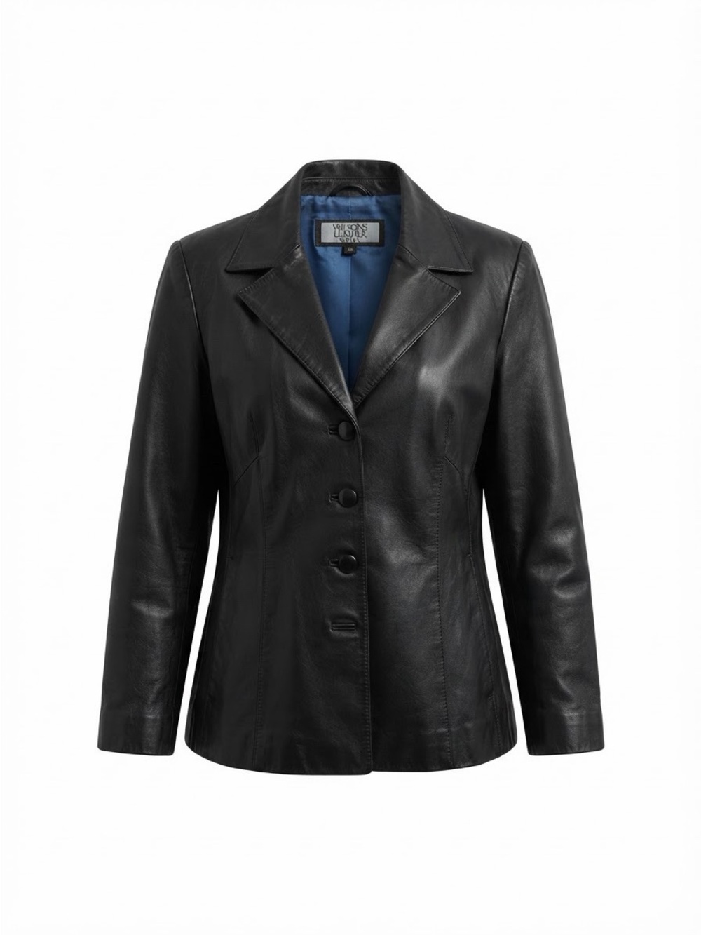 Vintage 90s Wilsons Leather Maxima Black Leather Blazer Jacket Size L